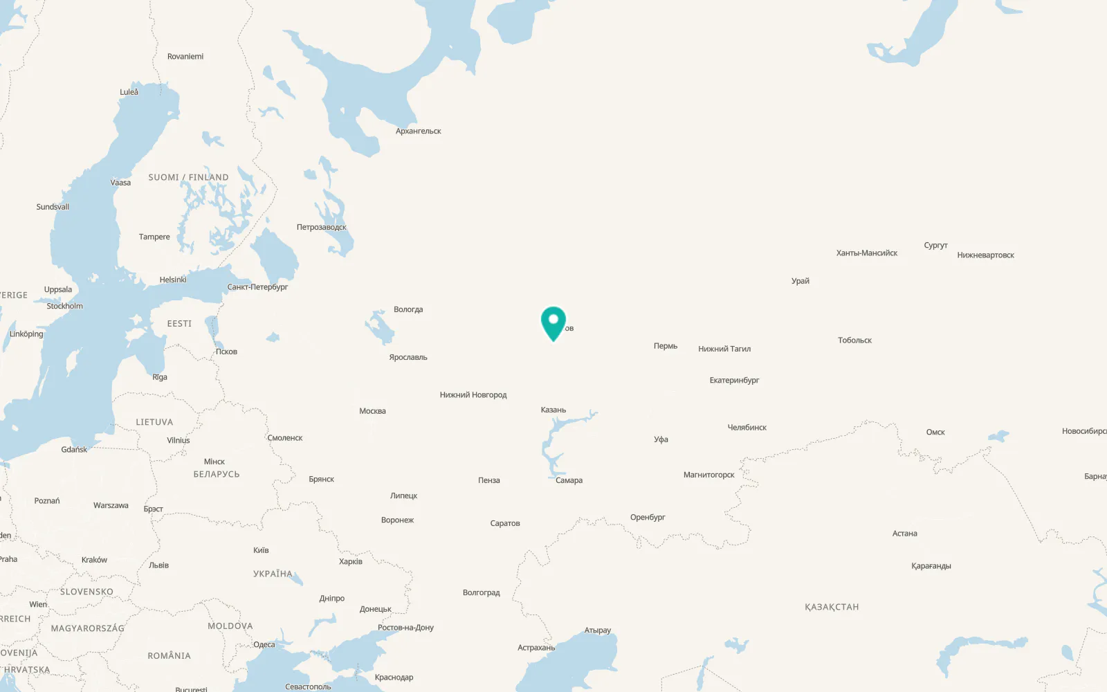 Map of Verkhoshizhem’ye