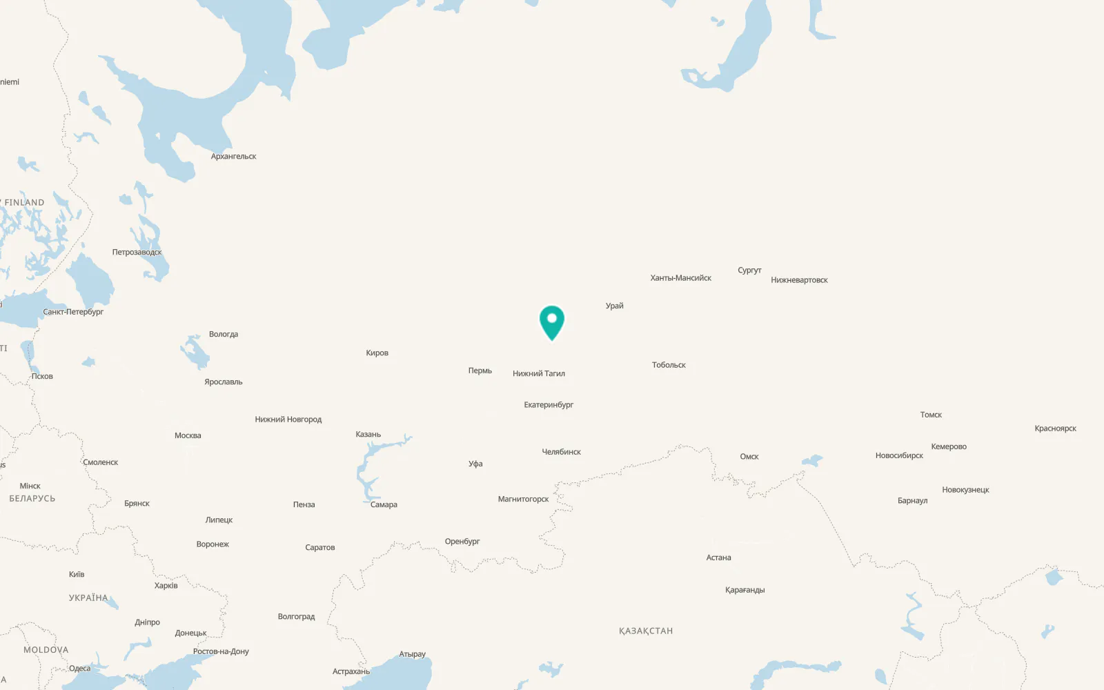 Map of Verkhotur’ye