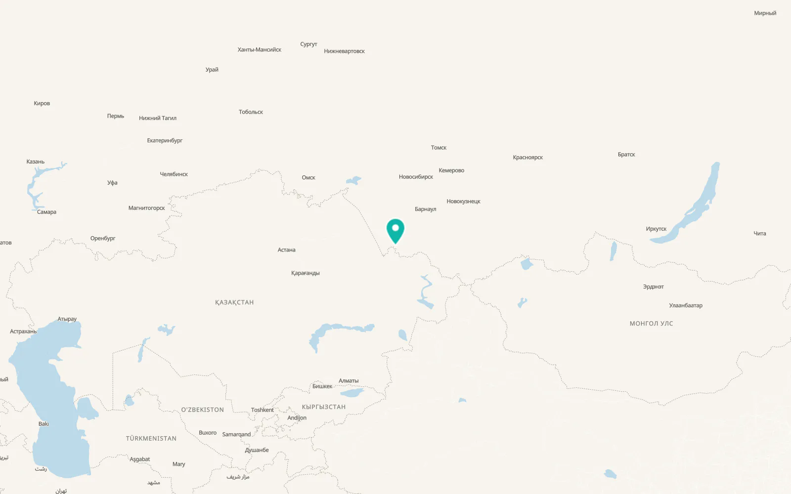 Map of Veseloyarsk