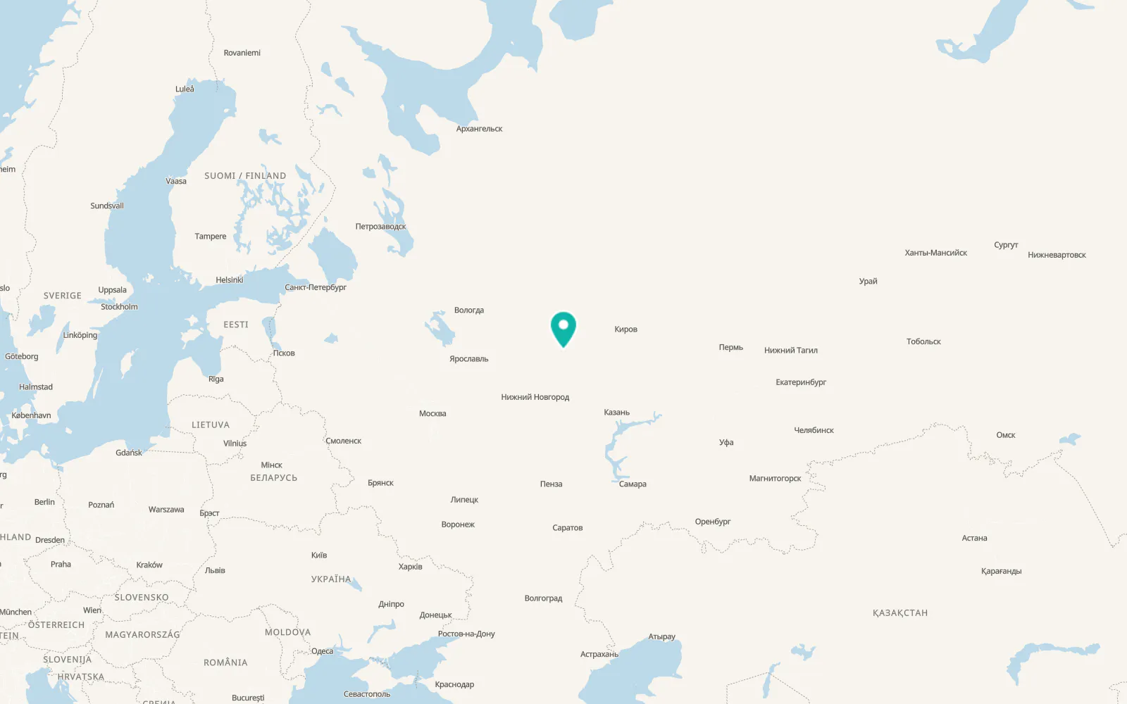 Map of Vetluga