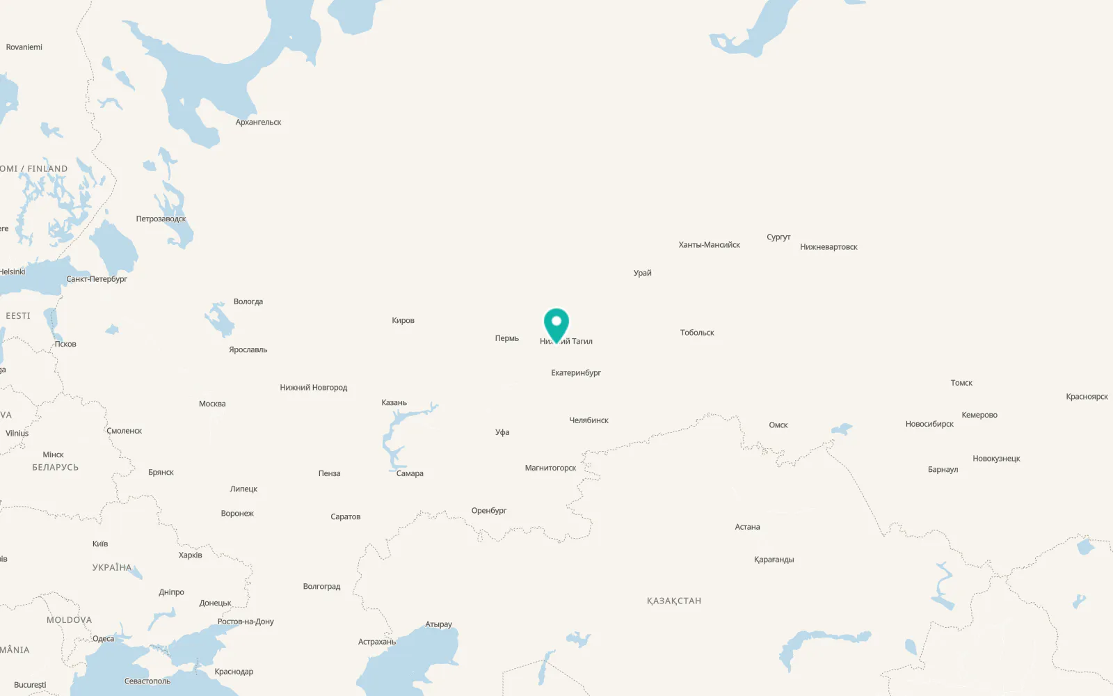 Map of Visimo-Utkinsk