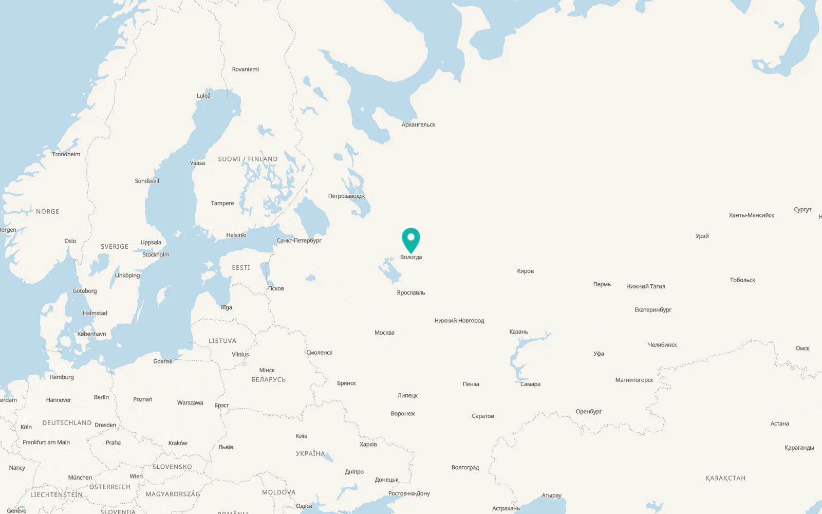 Map of Vologda
