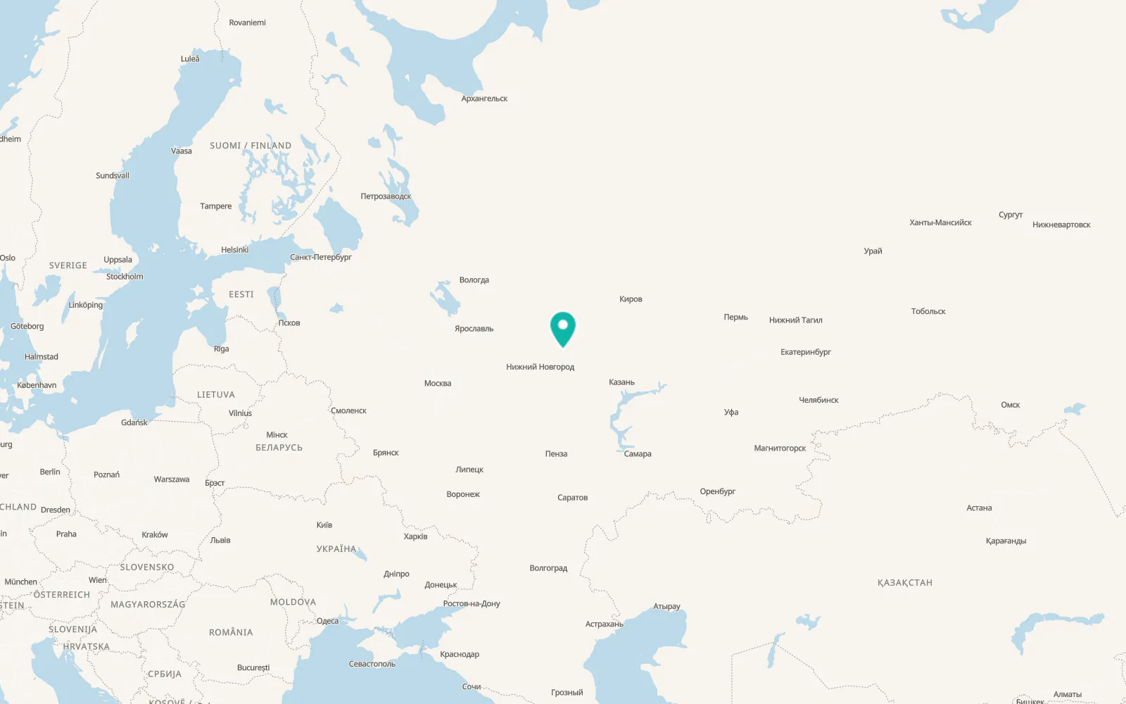 Map of Voskresenskoye