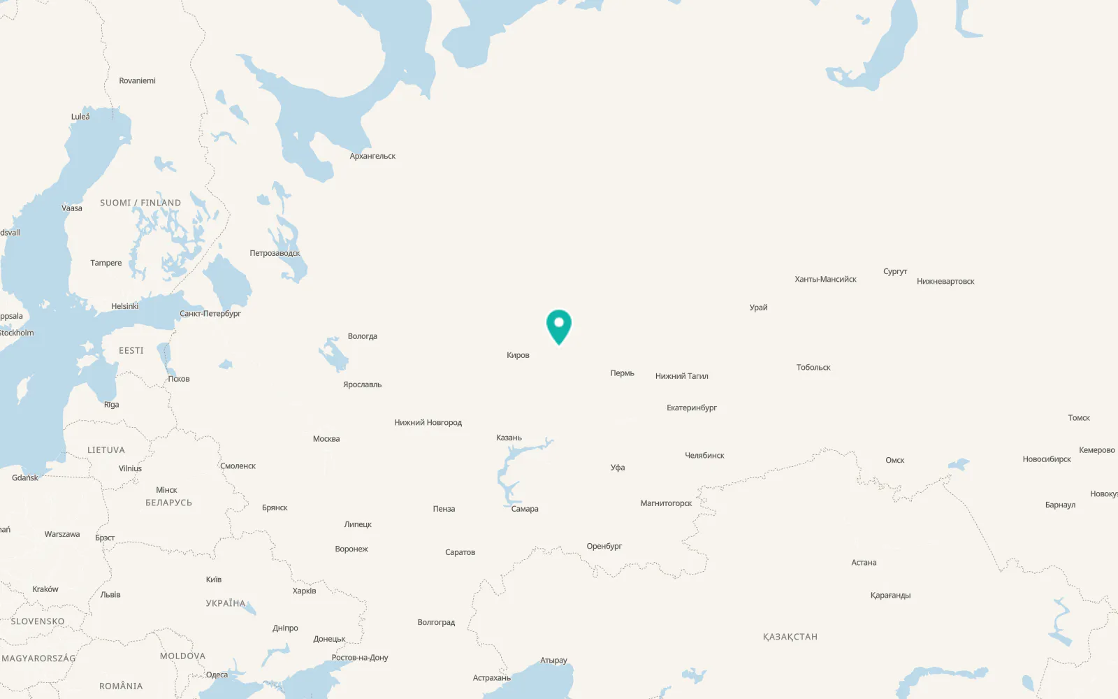 Map of Vostochnyy