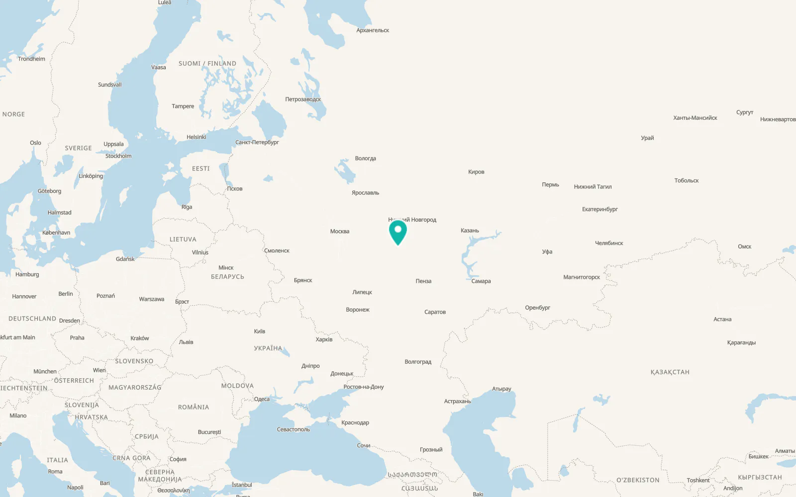 Map of Voznesenskoye