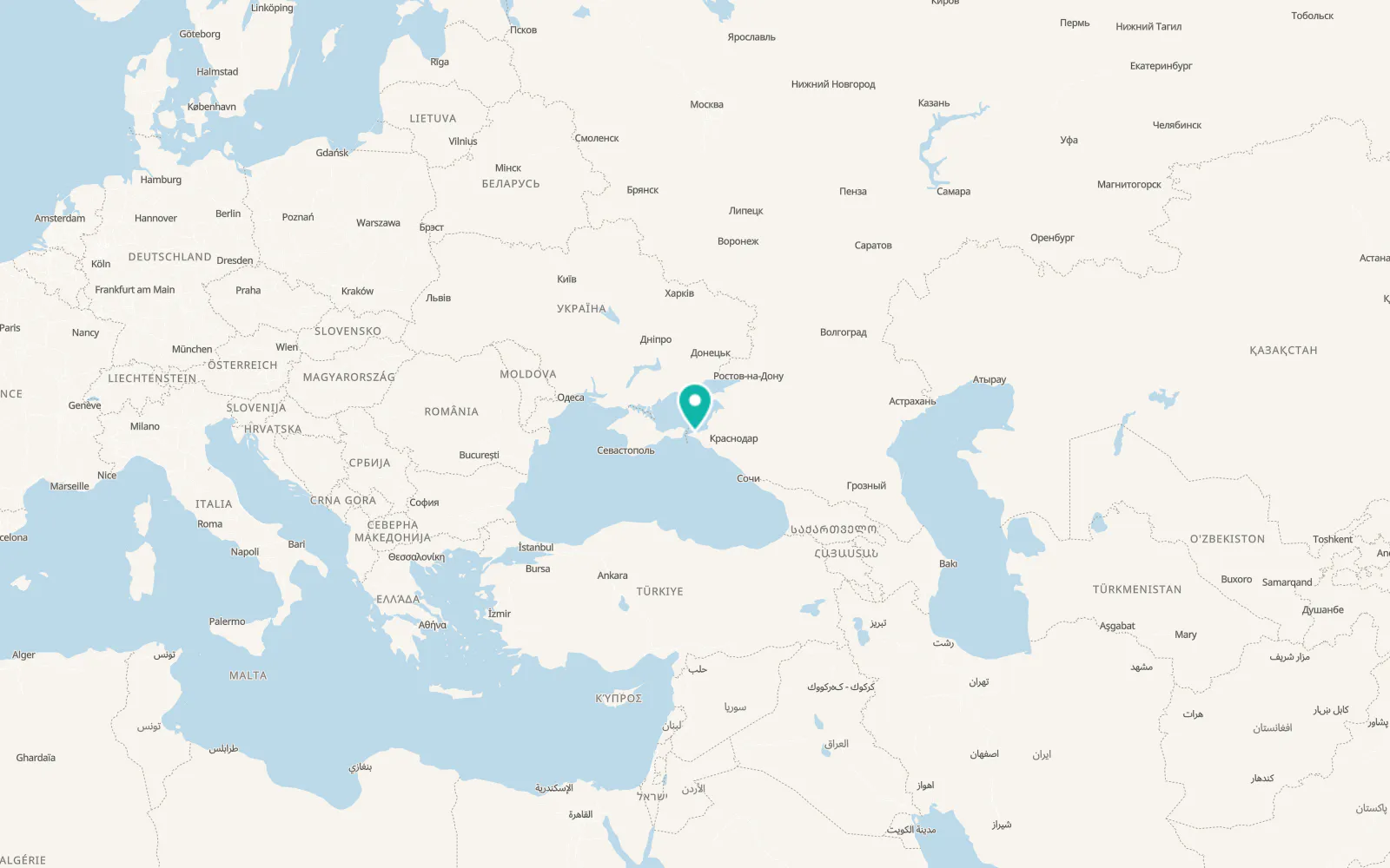 Map of Vyshestebliyevskaya