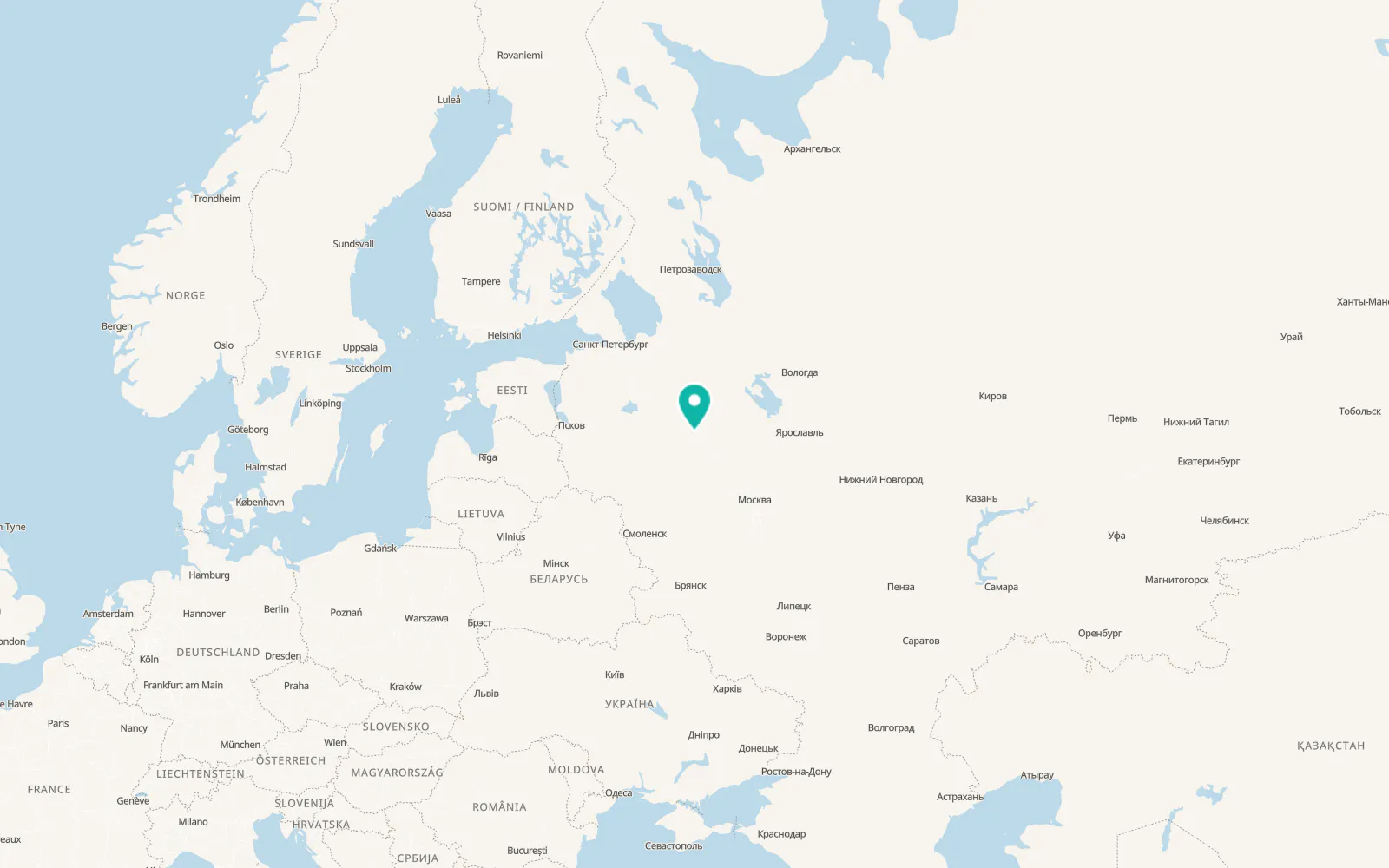 Map of Vyshniy Volochëk