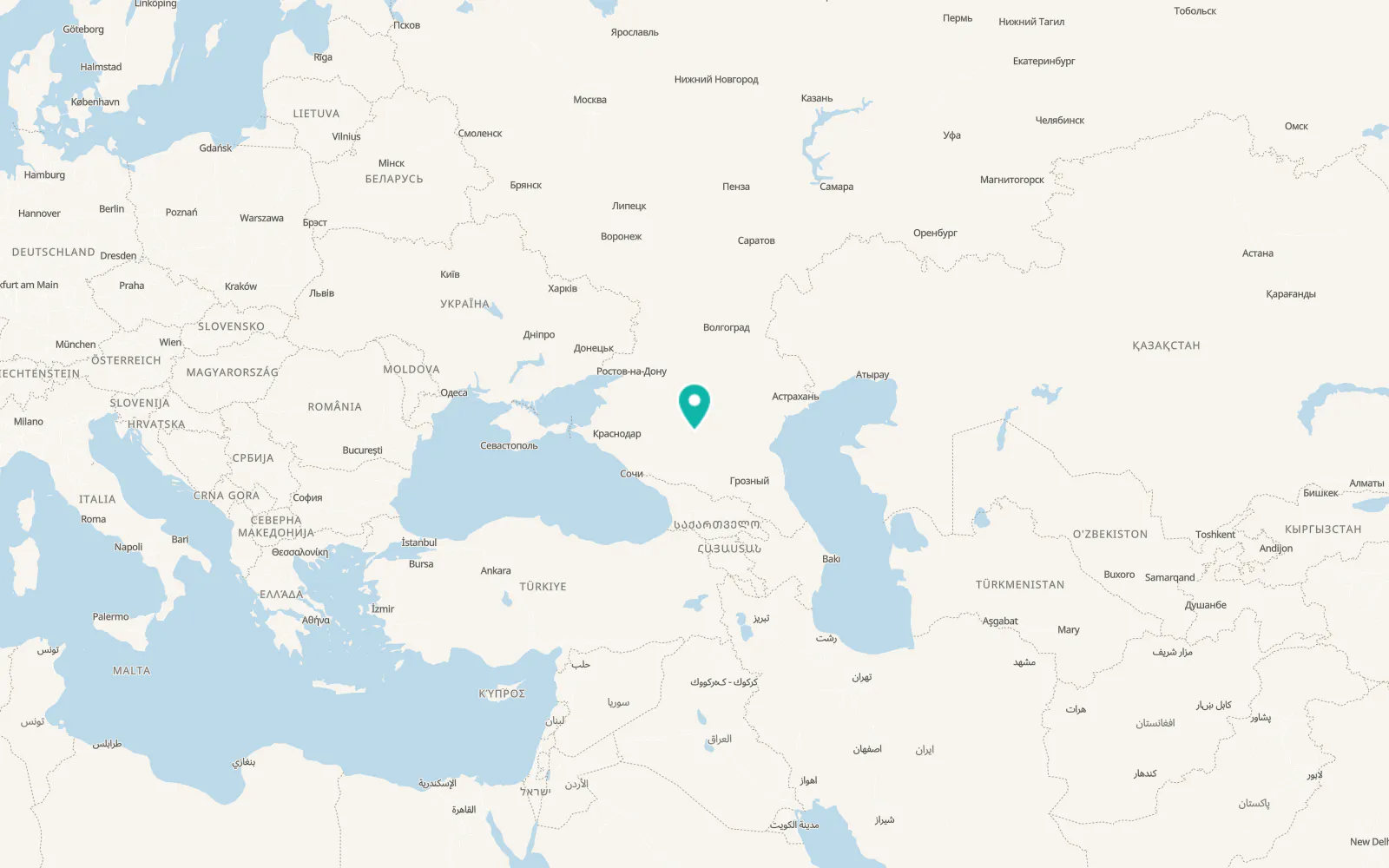 Map of Vysotskoye