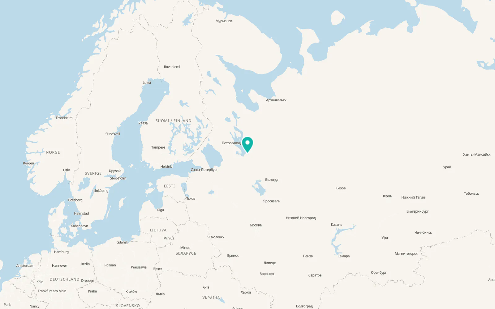 Map of Vytegra