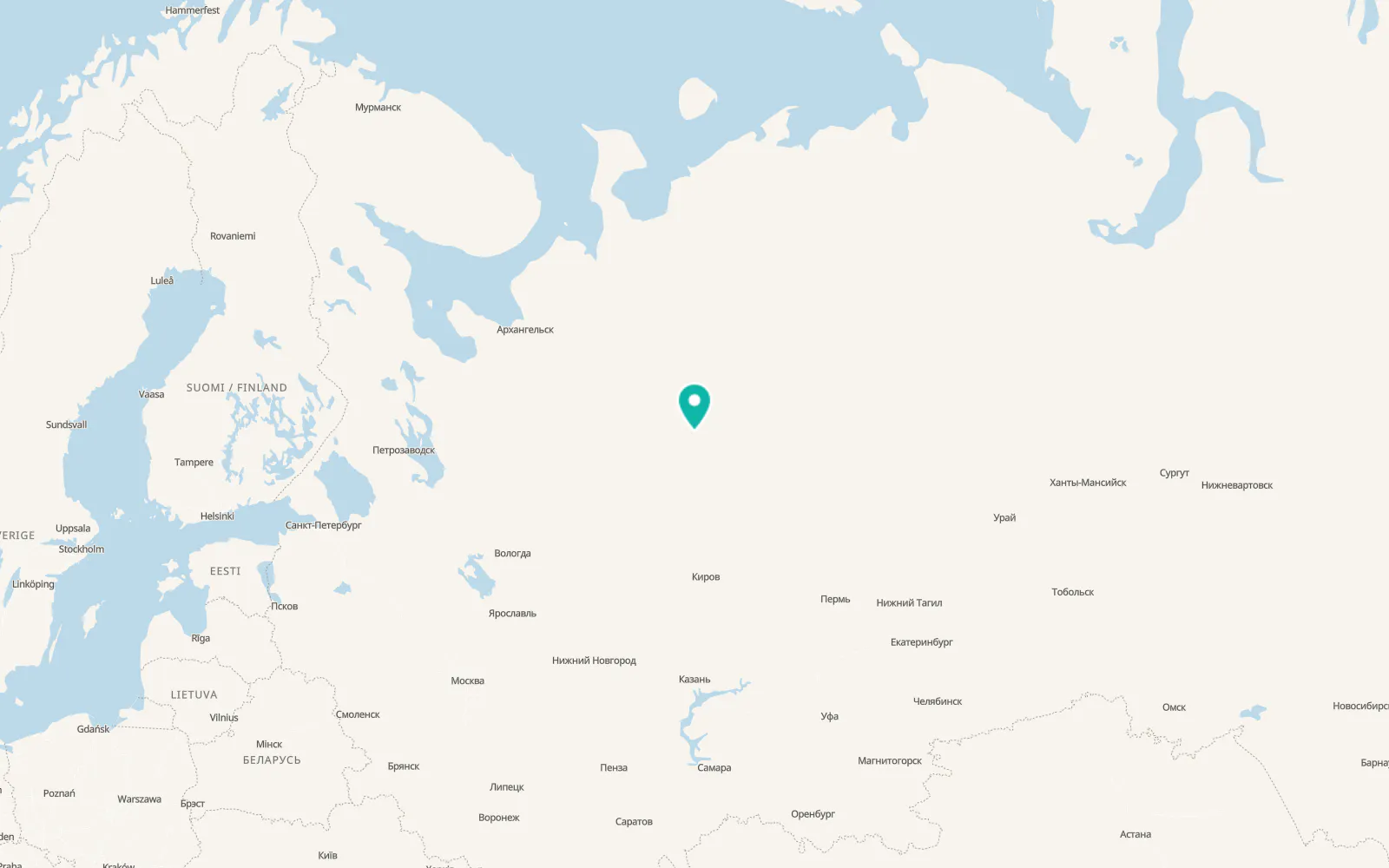 Map of Yarensk