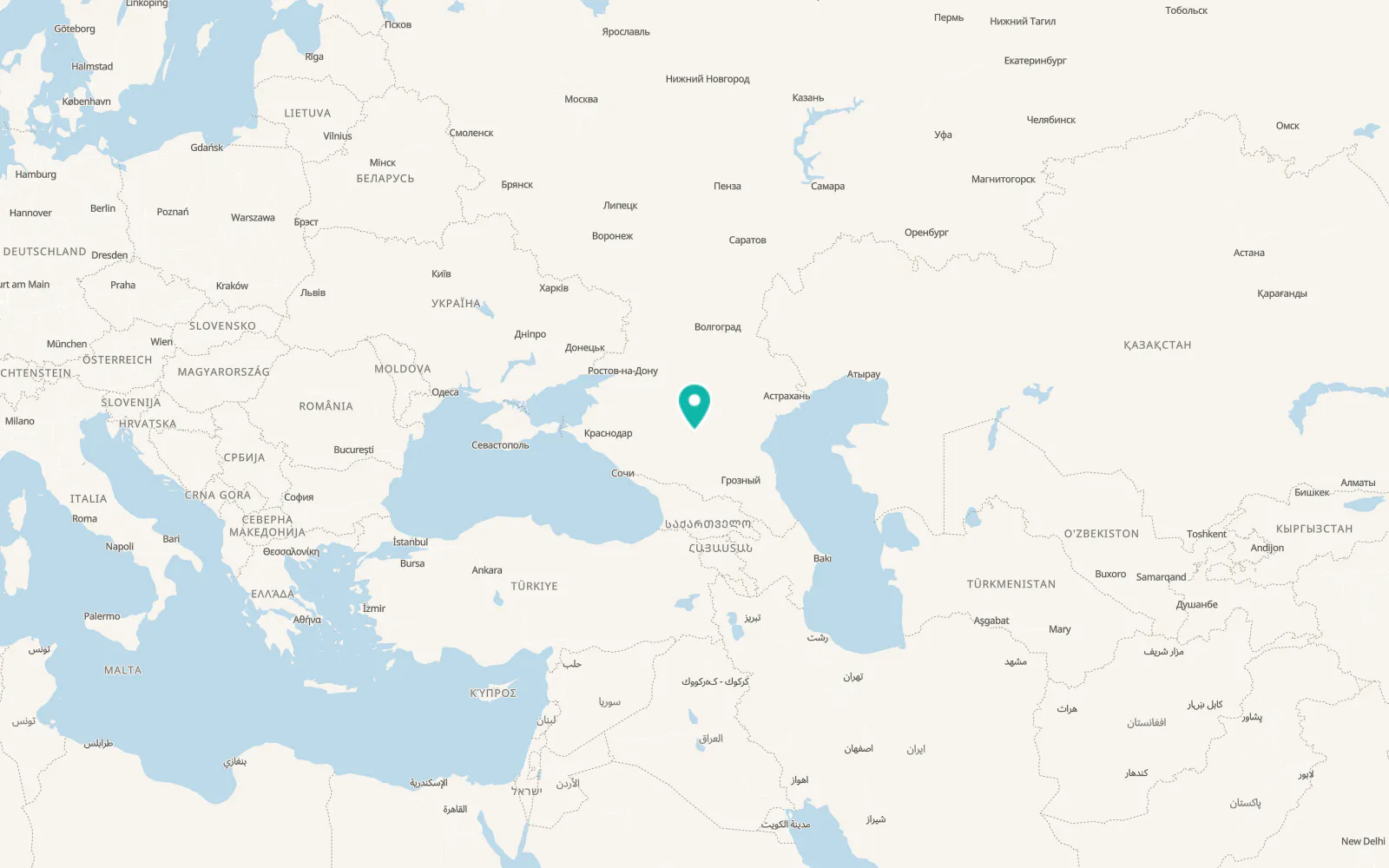 Map of Yelizavetinskoye