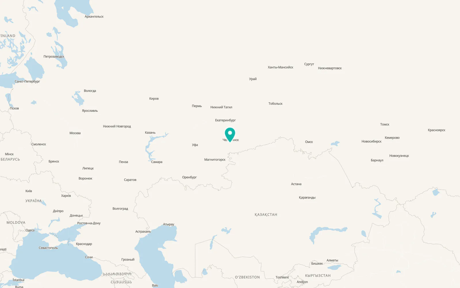 Map of Yemanzhelinka