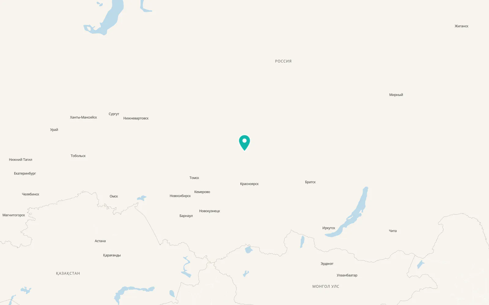 Map of Yeniseysk
