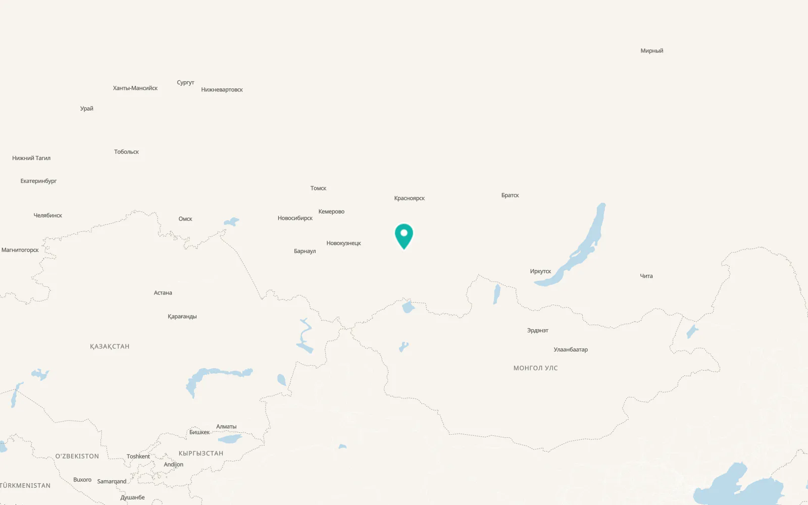 Map of Yermakovskoye