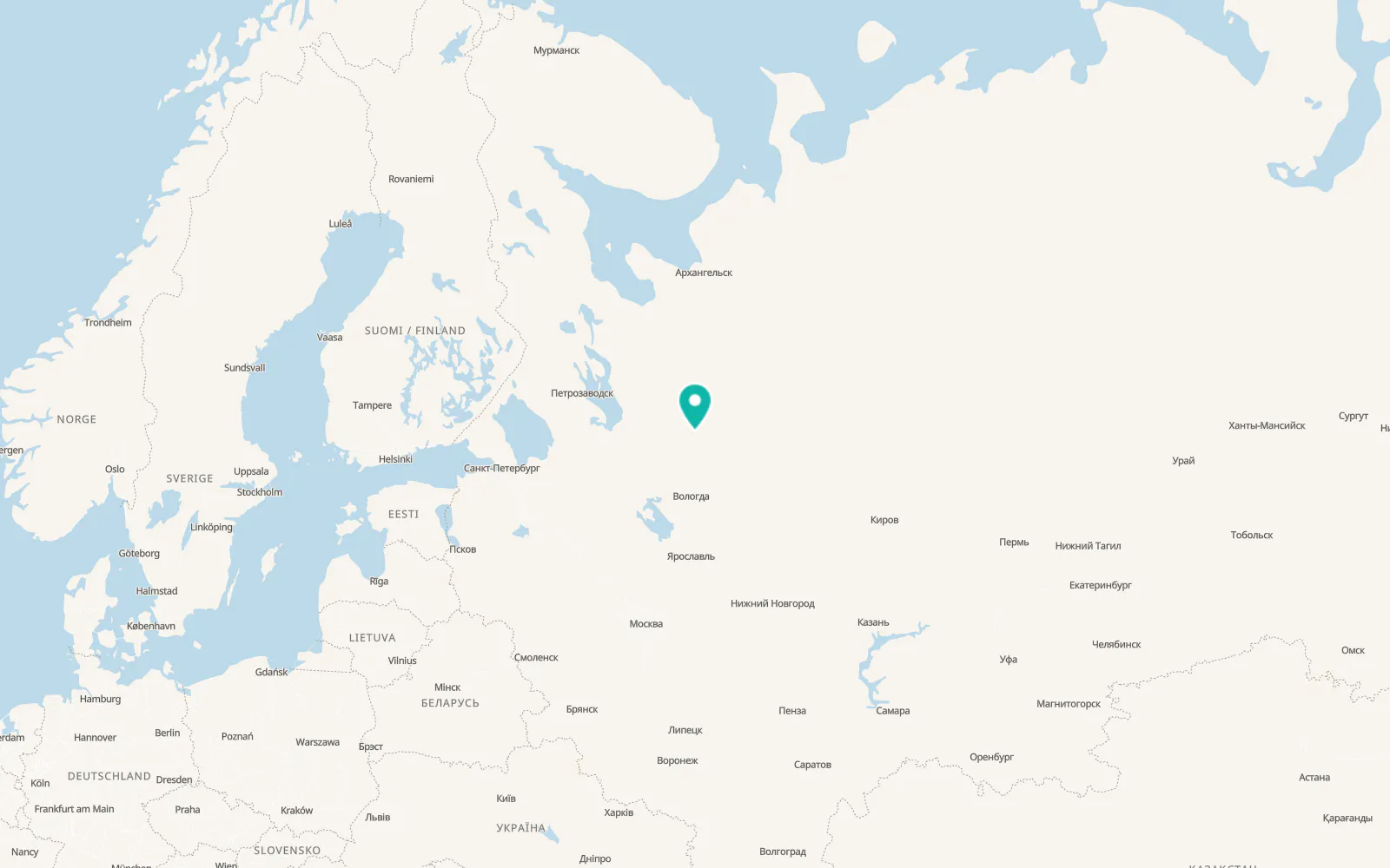 Map of Yertsevo