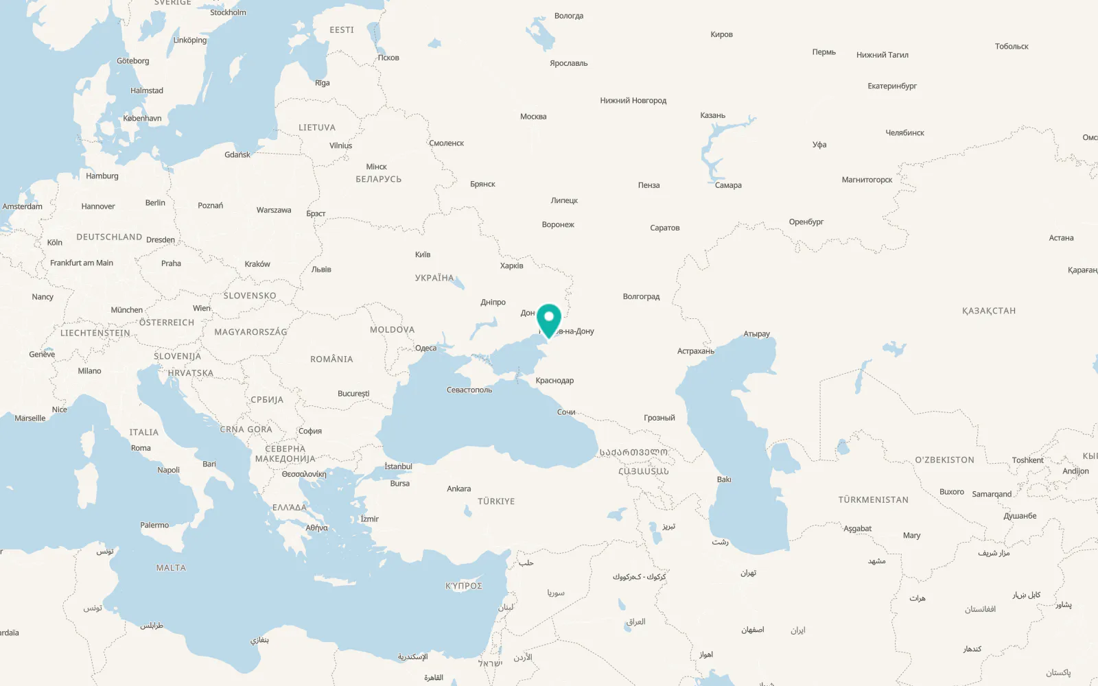 Map of Yeyskoye Ukrepleniye