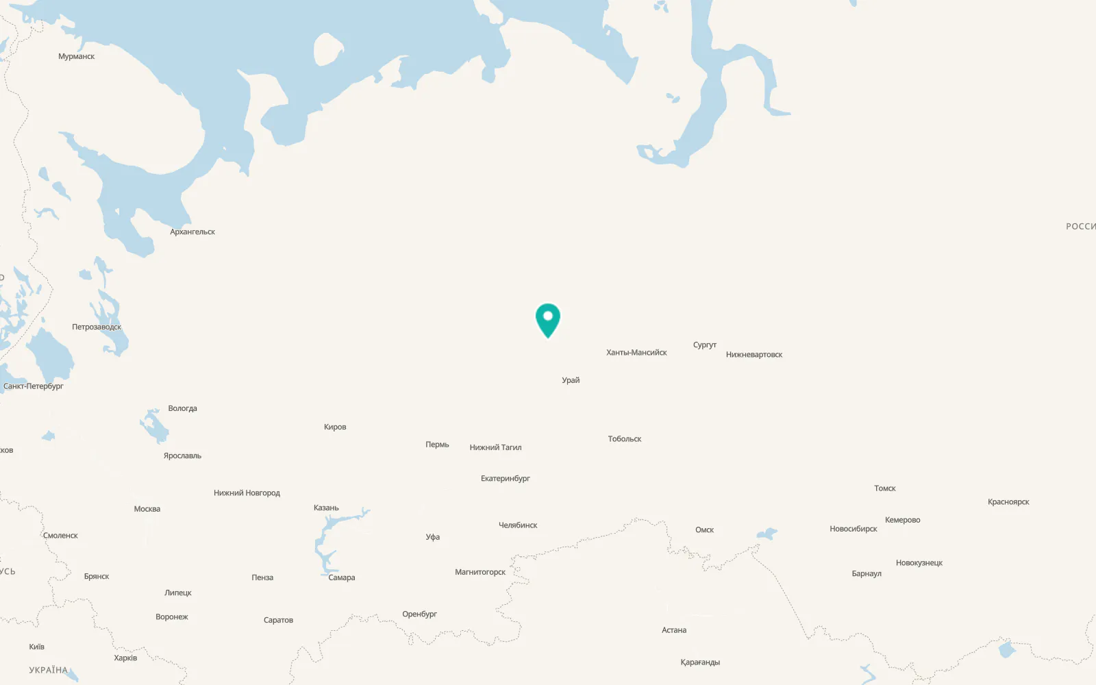 Map of Yugorsk