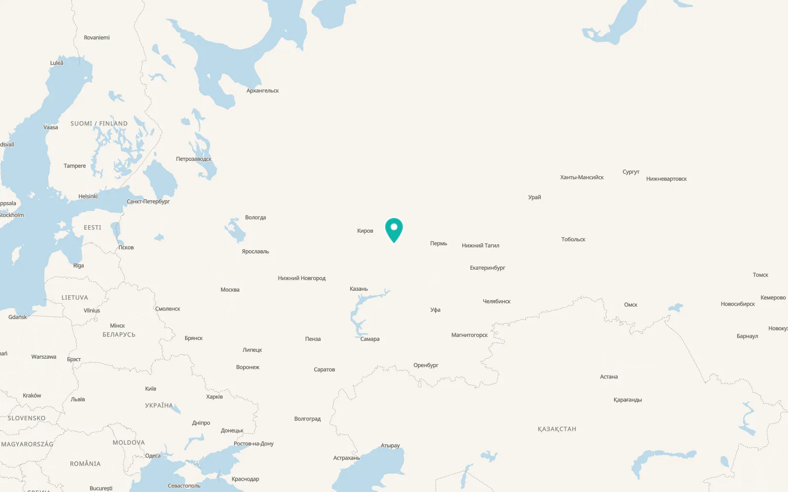 Map of Yukamenskoye