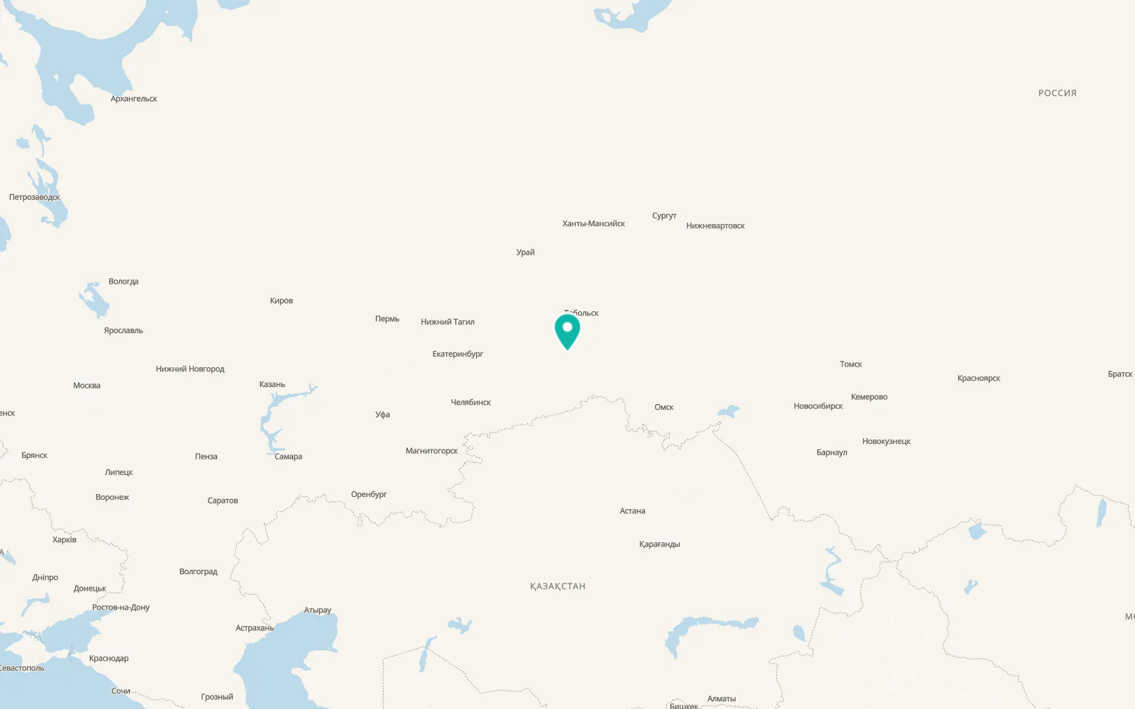 Map of Yurginskoye