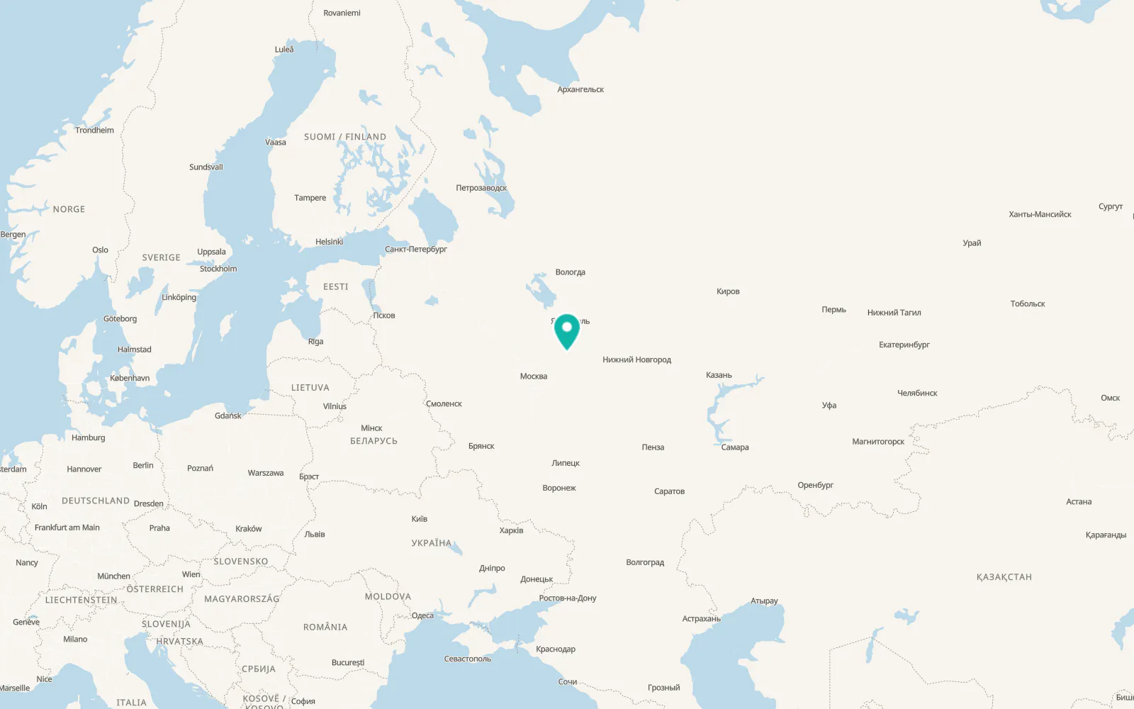Map of Yur’yev-Pol’skiy