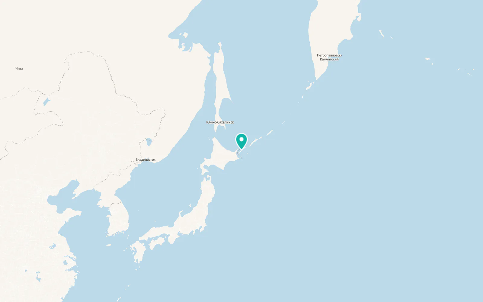 Map of Yuzhno-Kurilsk
