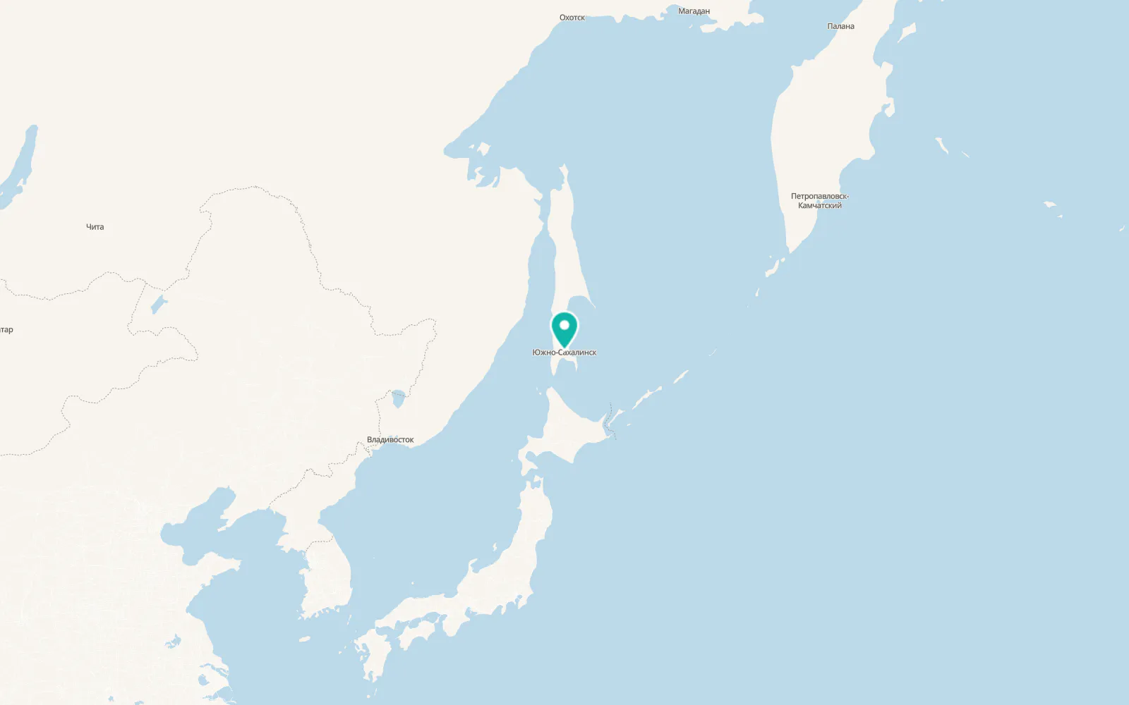 Map of Yuzhno-Sakhalinsk