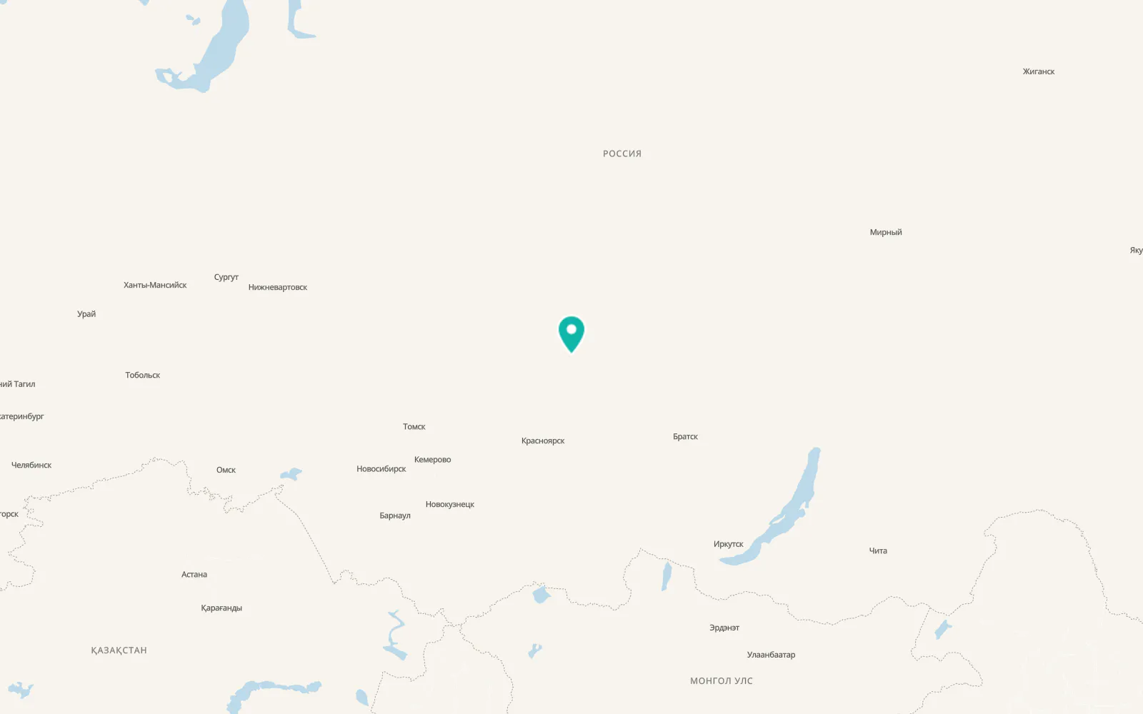 Map of Yuzhno-Yeniseyskiy