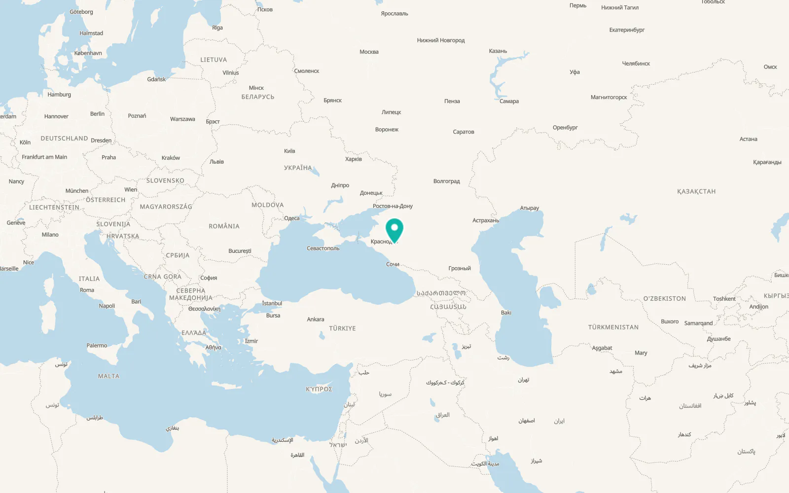 Map of Yuzhnyy