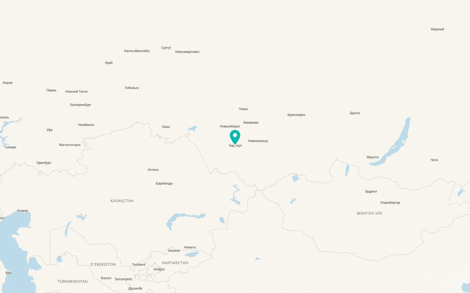 Map of Yuzhnyy