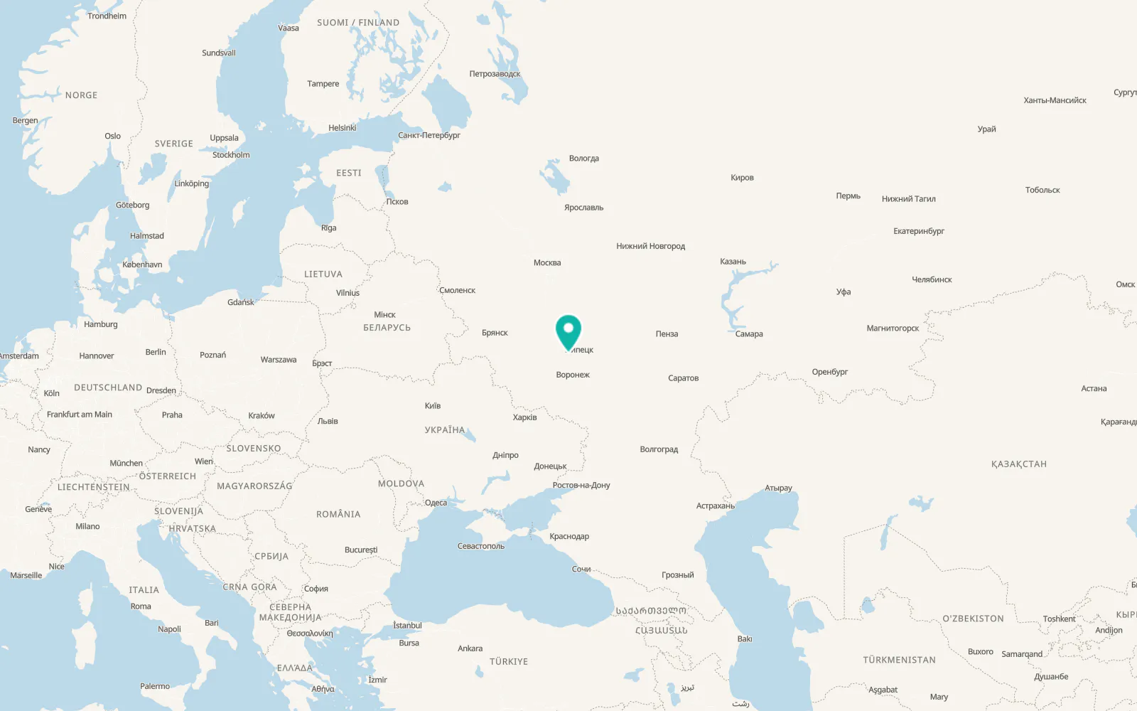 Map of Zadonsk