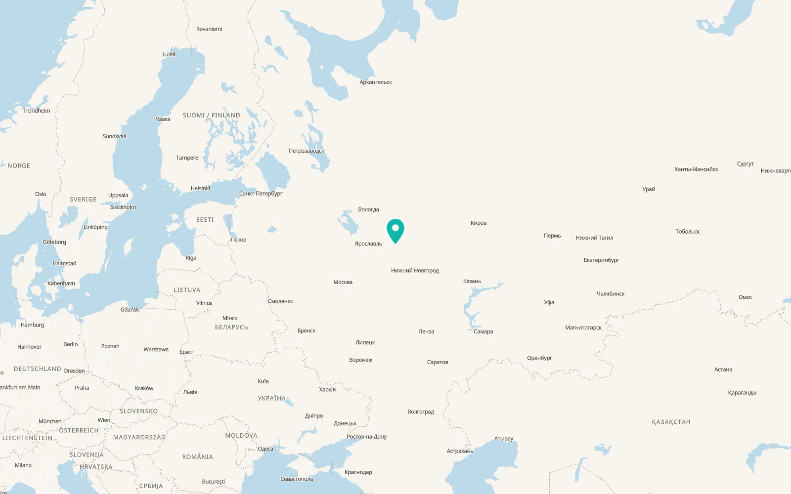 Map of Zarechnyy