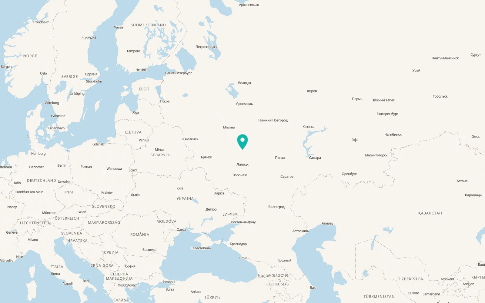 Map of Zarechnyy