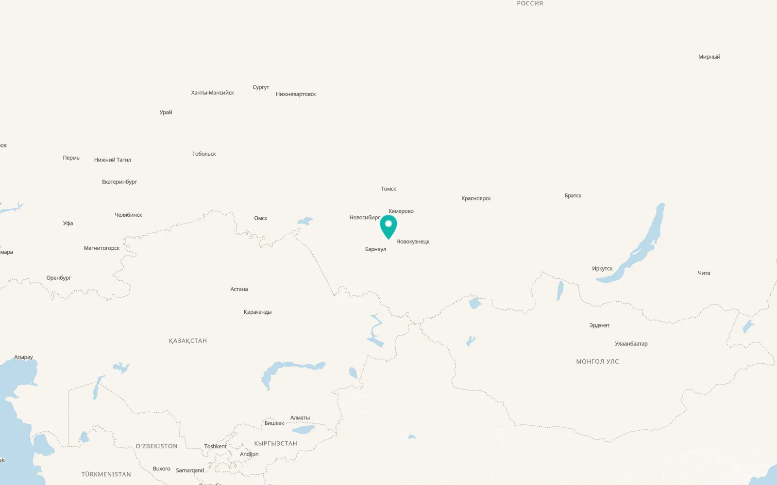 Map of Zarinsk