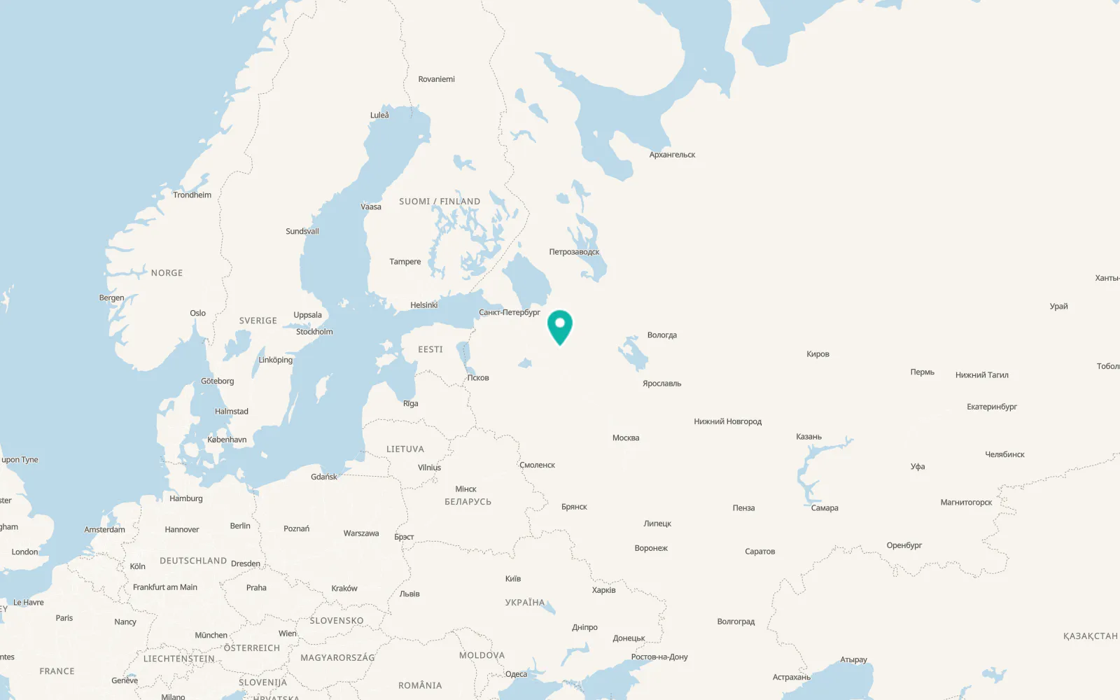 Map of Zarubino