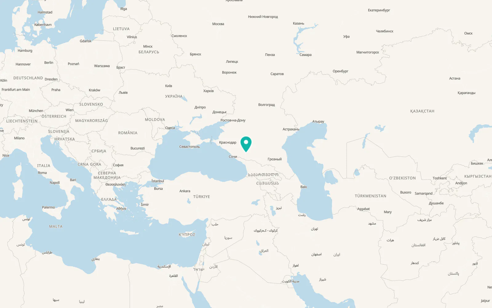 Map of Zelenchukskaya