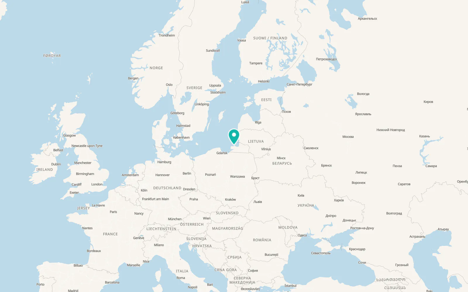 Map of Zelenogradsk