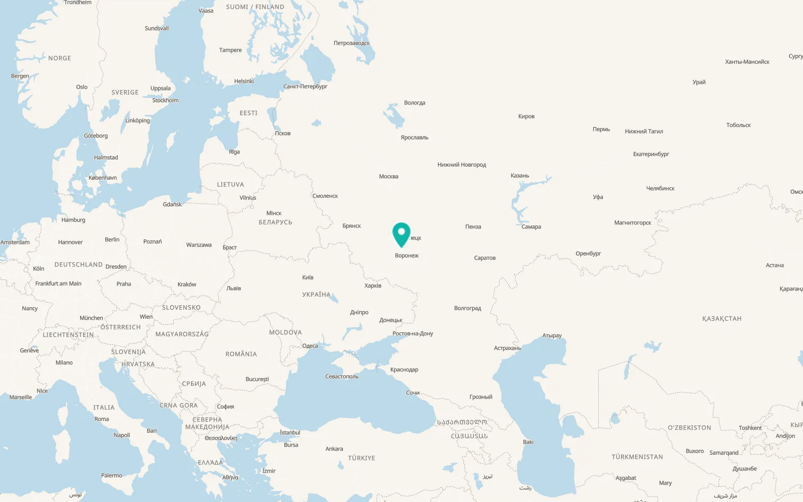 Map of Zemlyansk
