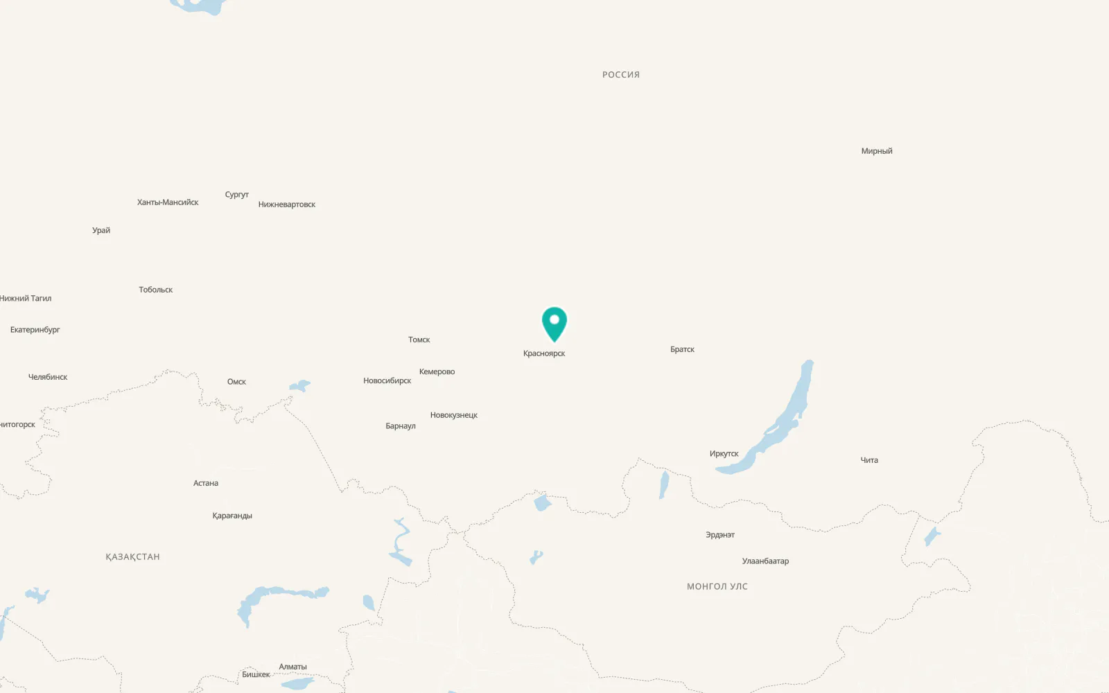 Map of Zheleznogorsk