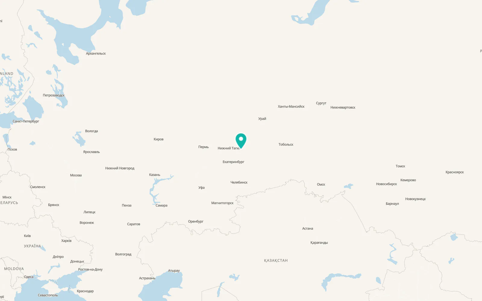 Map of Zyryanovskiy