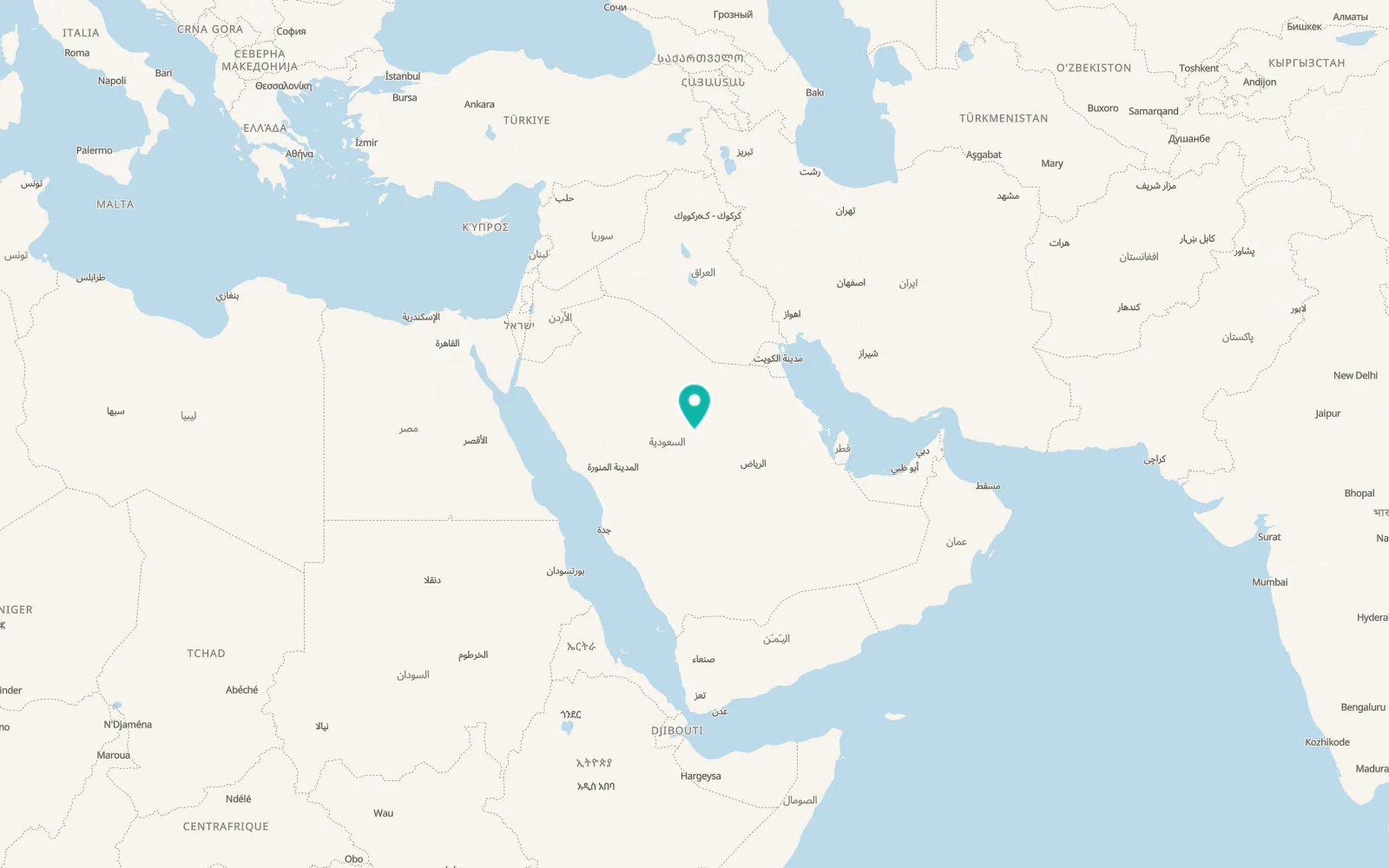 Map of Al Badā’i‘ al Wusţá