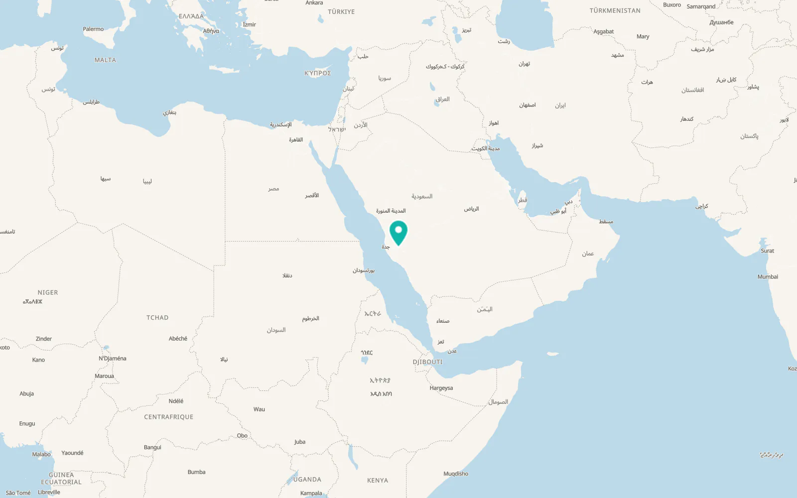 Map of Al Hadā