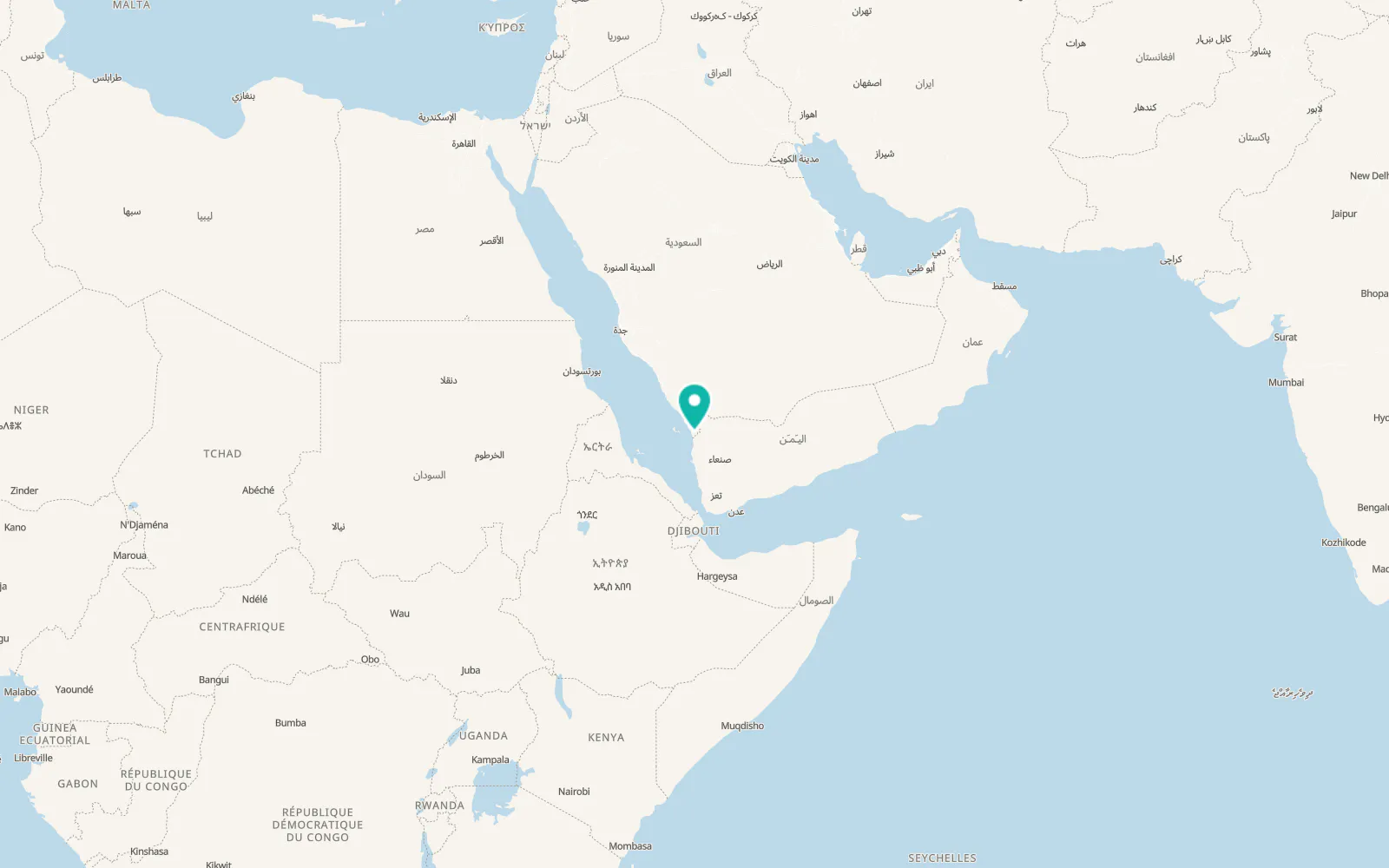 Map of Al Jarādīyah