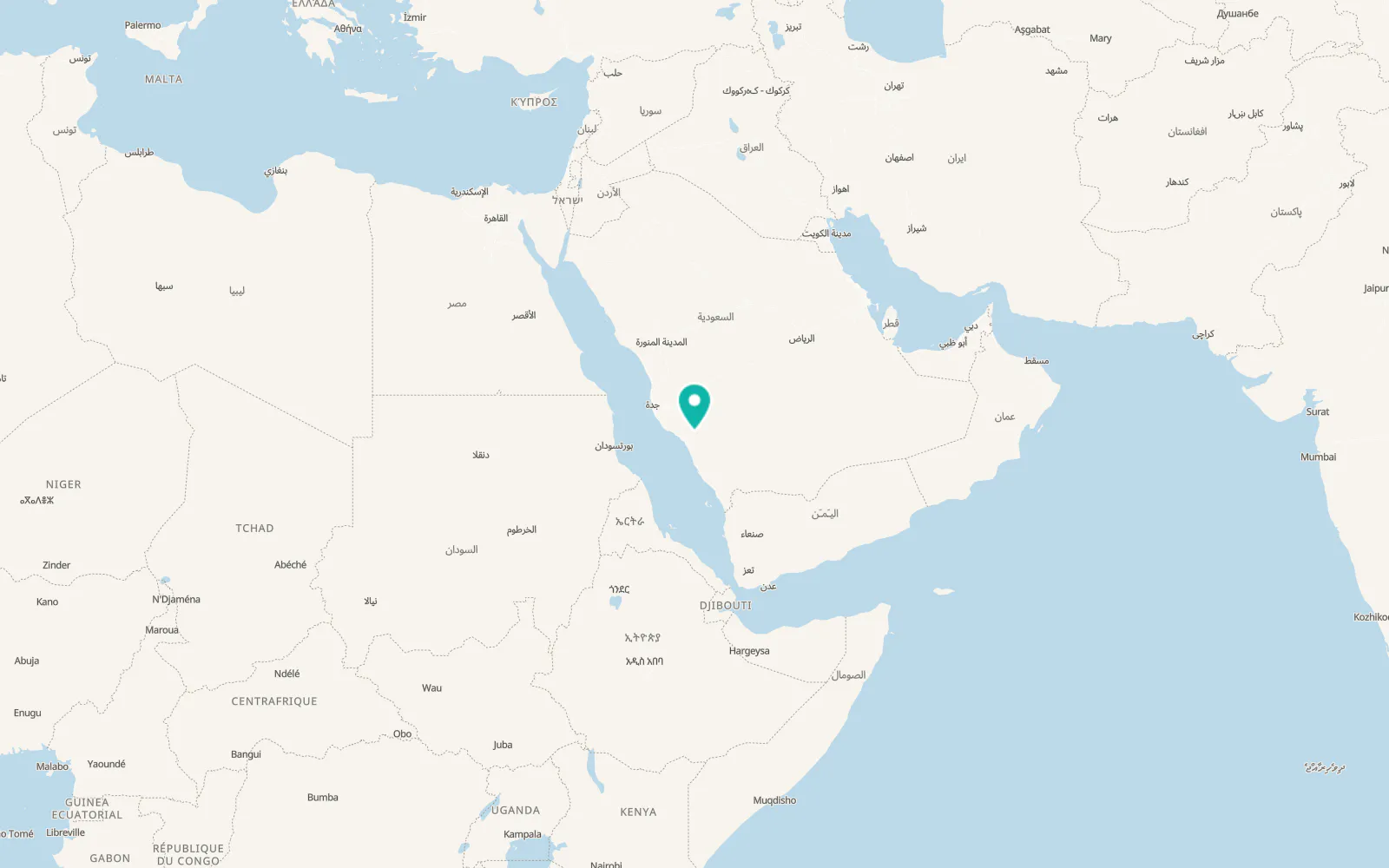 Map of Al Mindak