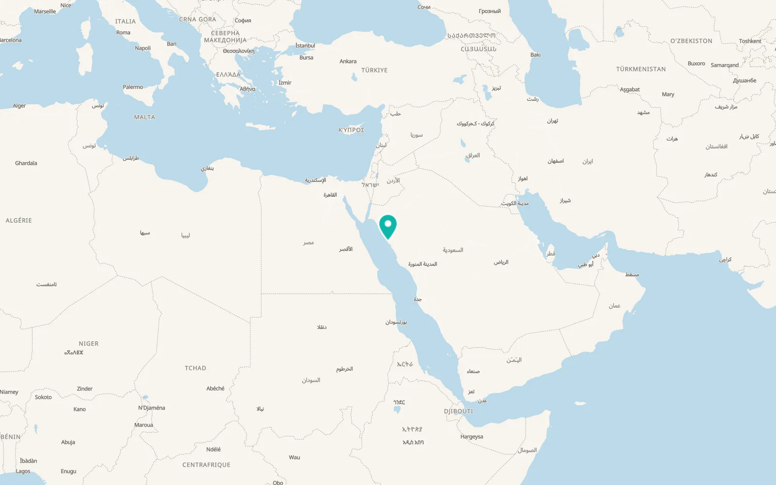 Map of Al Wajh