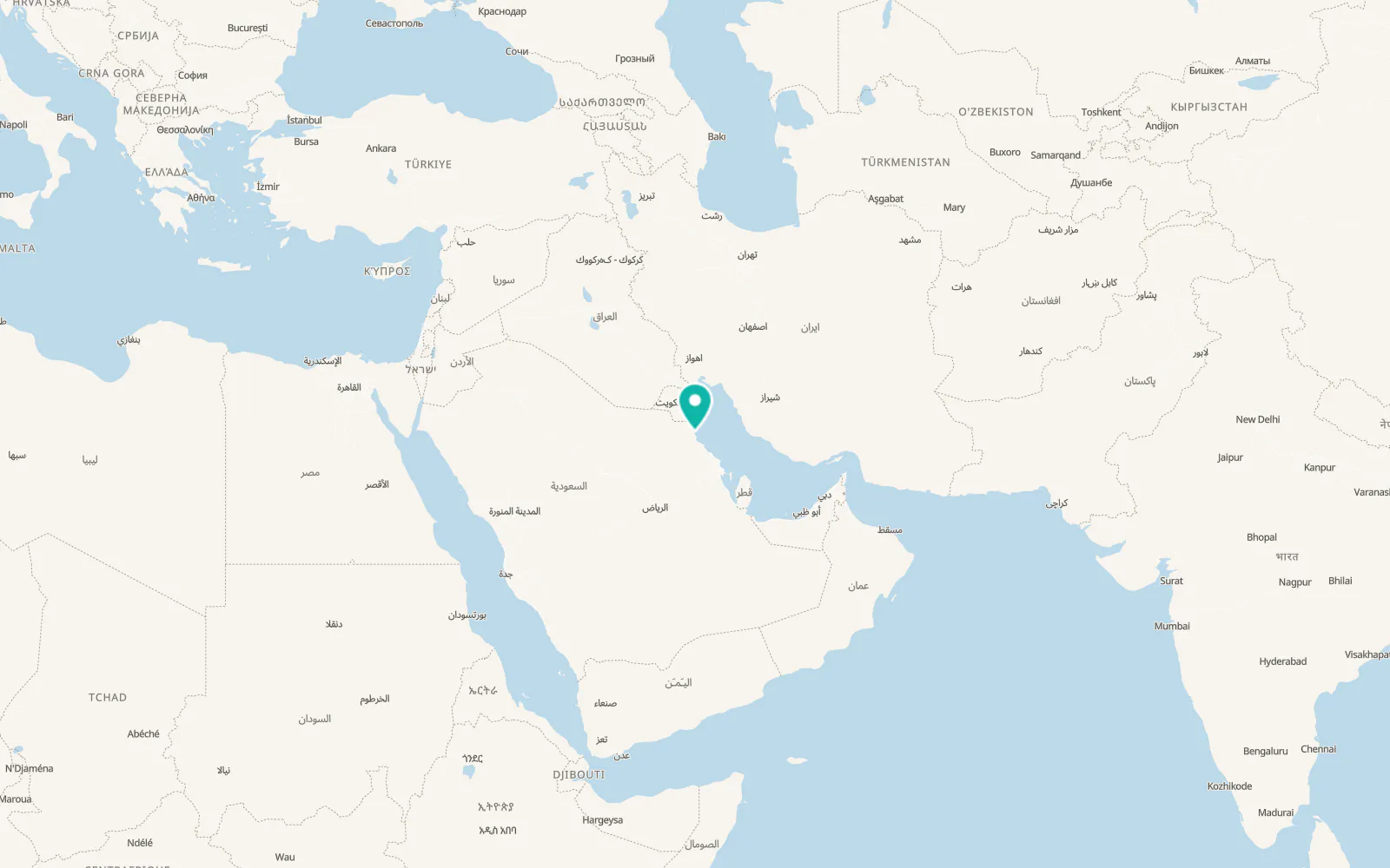 Map of As Saffānīyah
