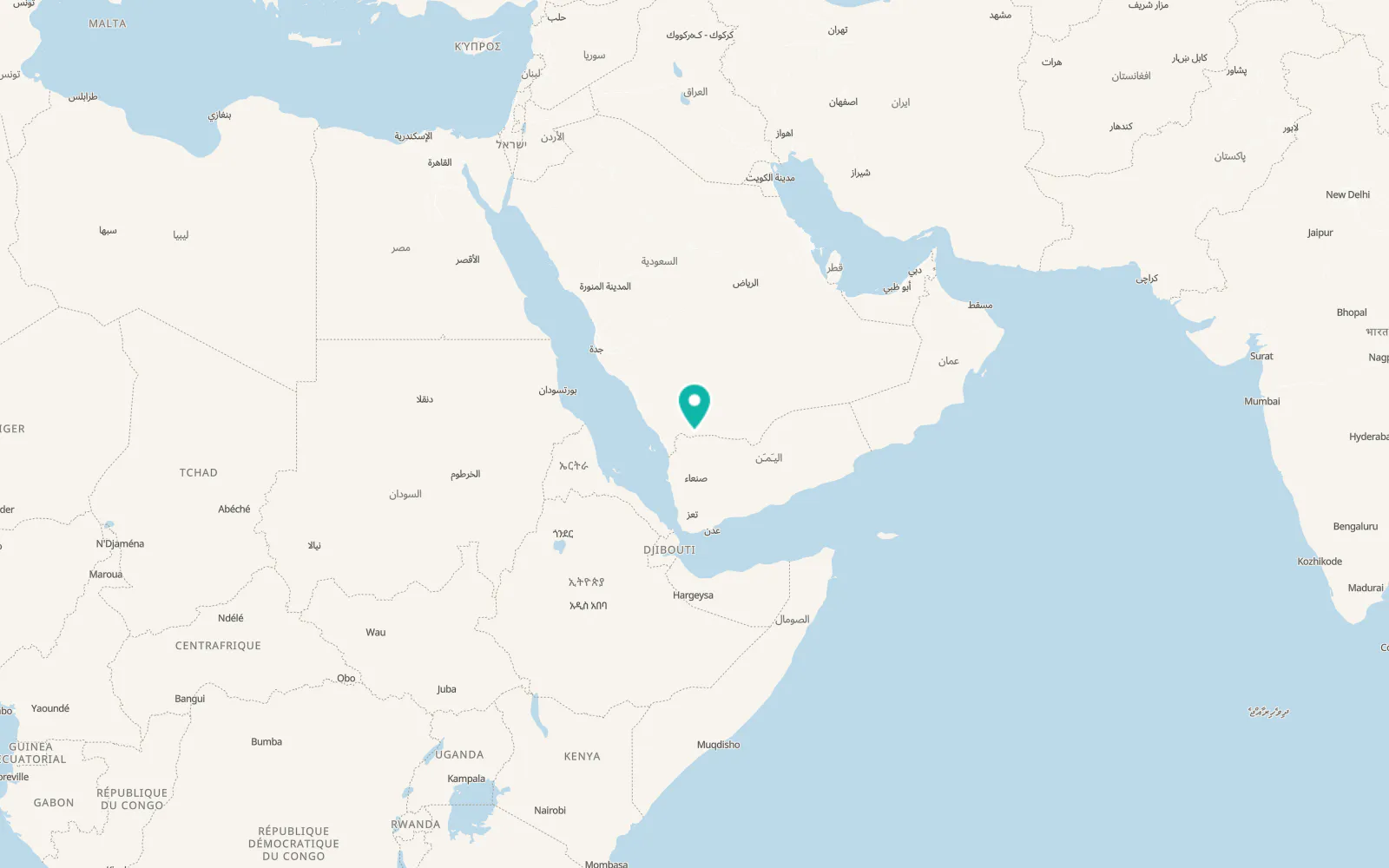 Map of Najrān