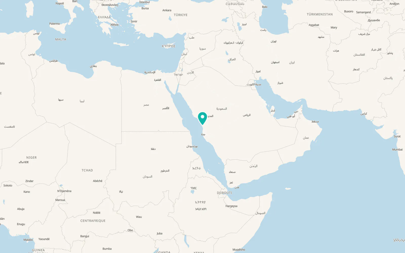 Map of Rābigh