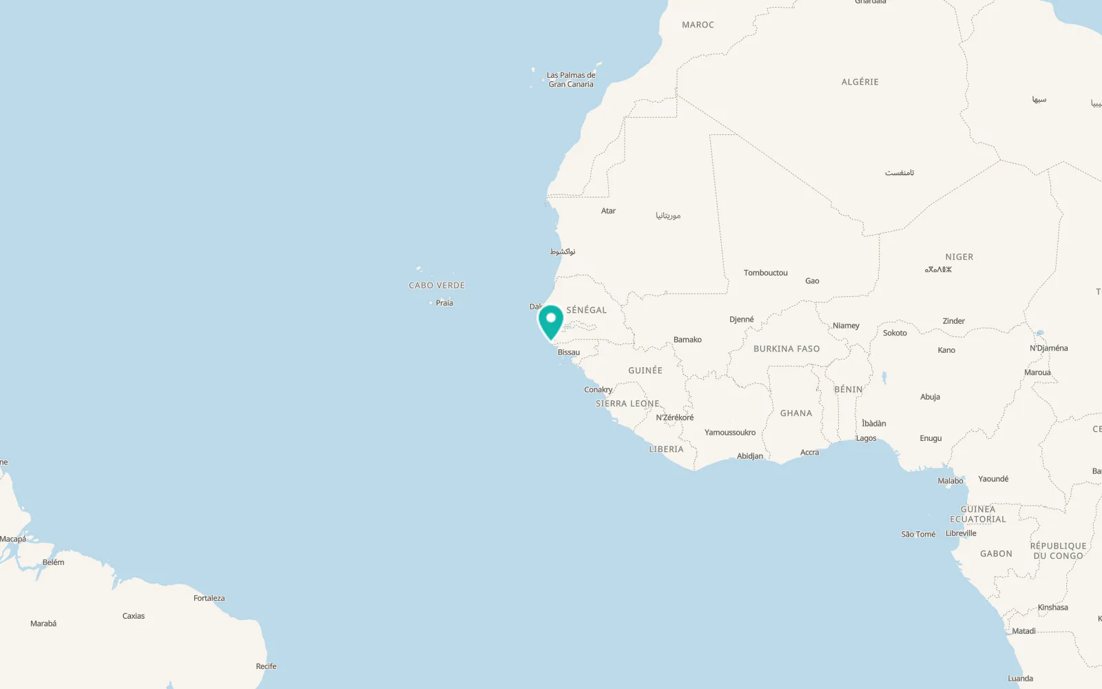 Map of Cap Skirring