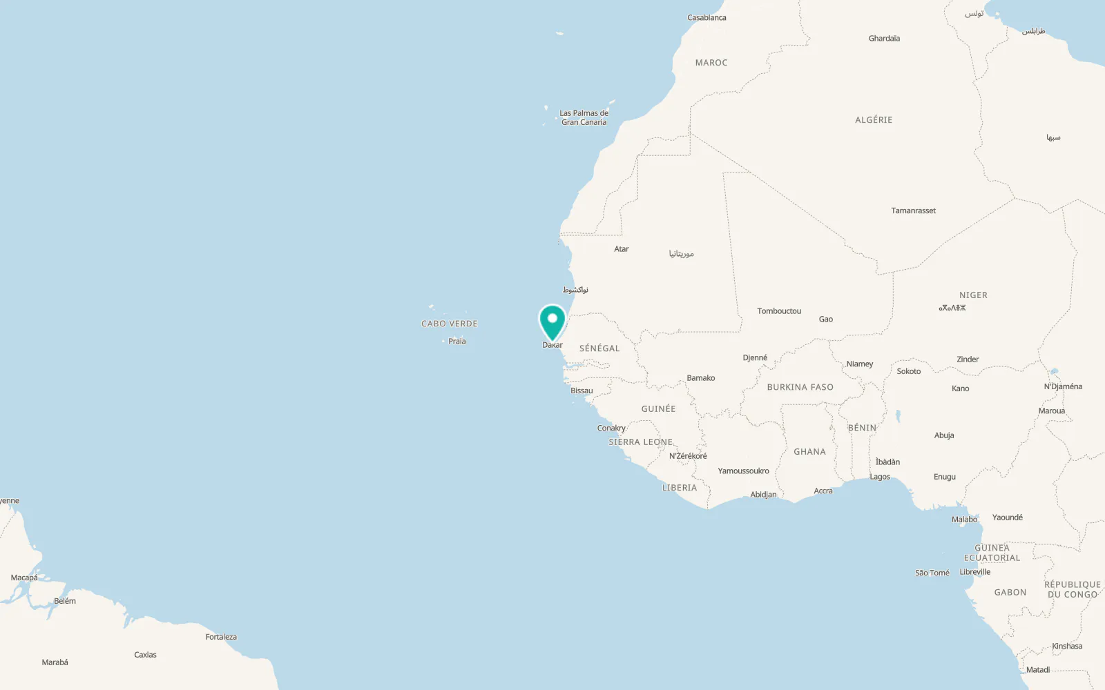 Map of Dakar
