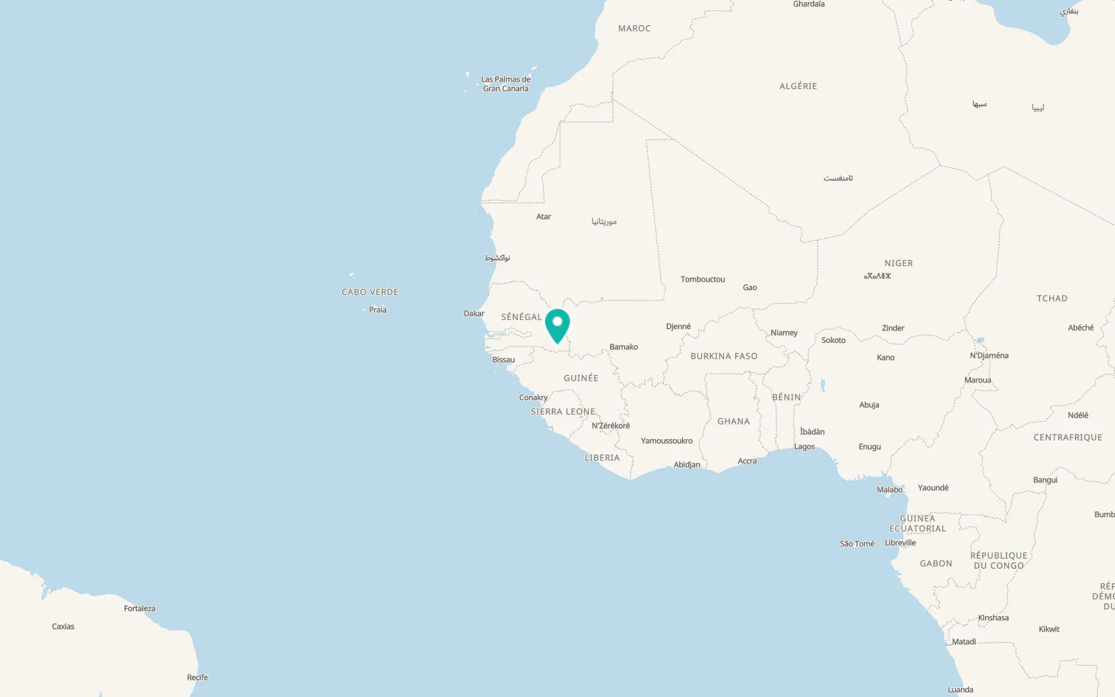 Map of Kédougou